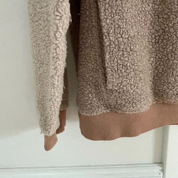 Outdoor Voices MegaFleece Snap Up Pullover Fleece Tan Hiking Camping Outdoor - Picture 4 of 6